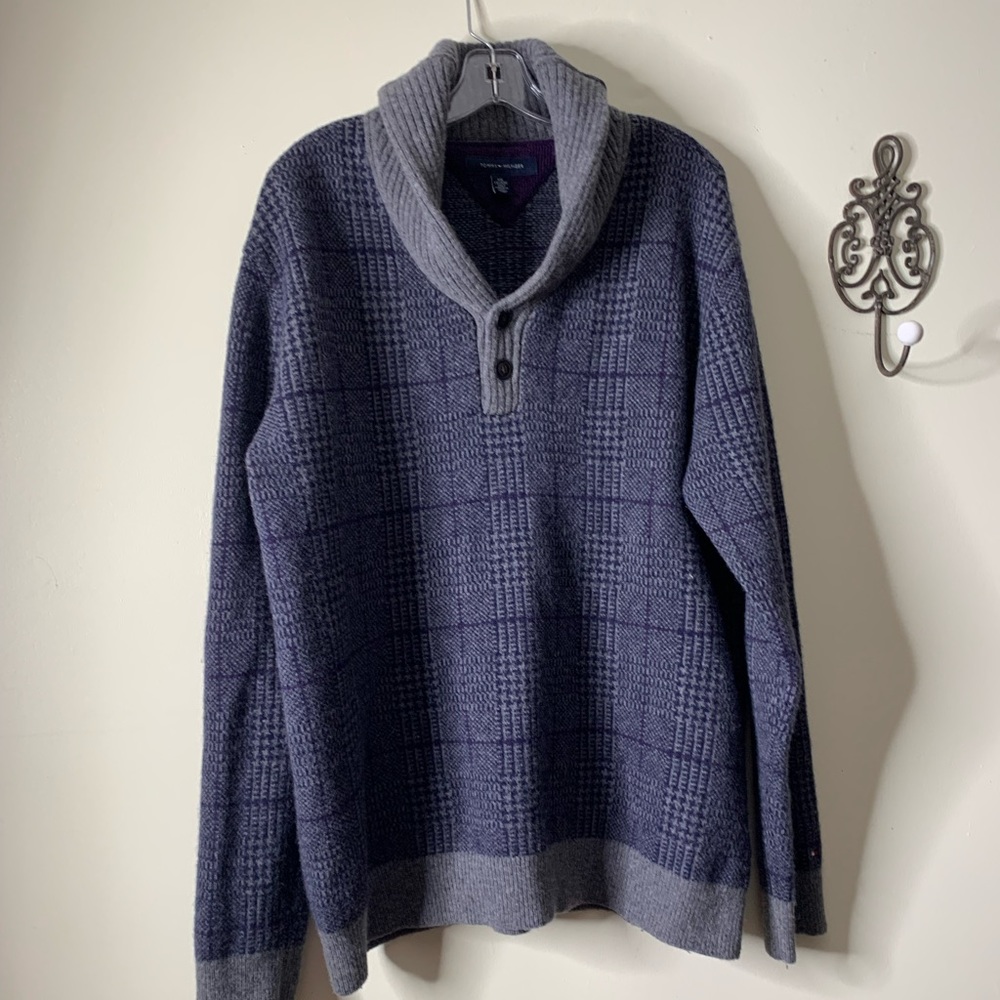 Tommy Hilfiger Lambswool Split Shawl Collar Sweater 2X